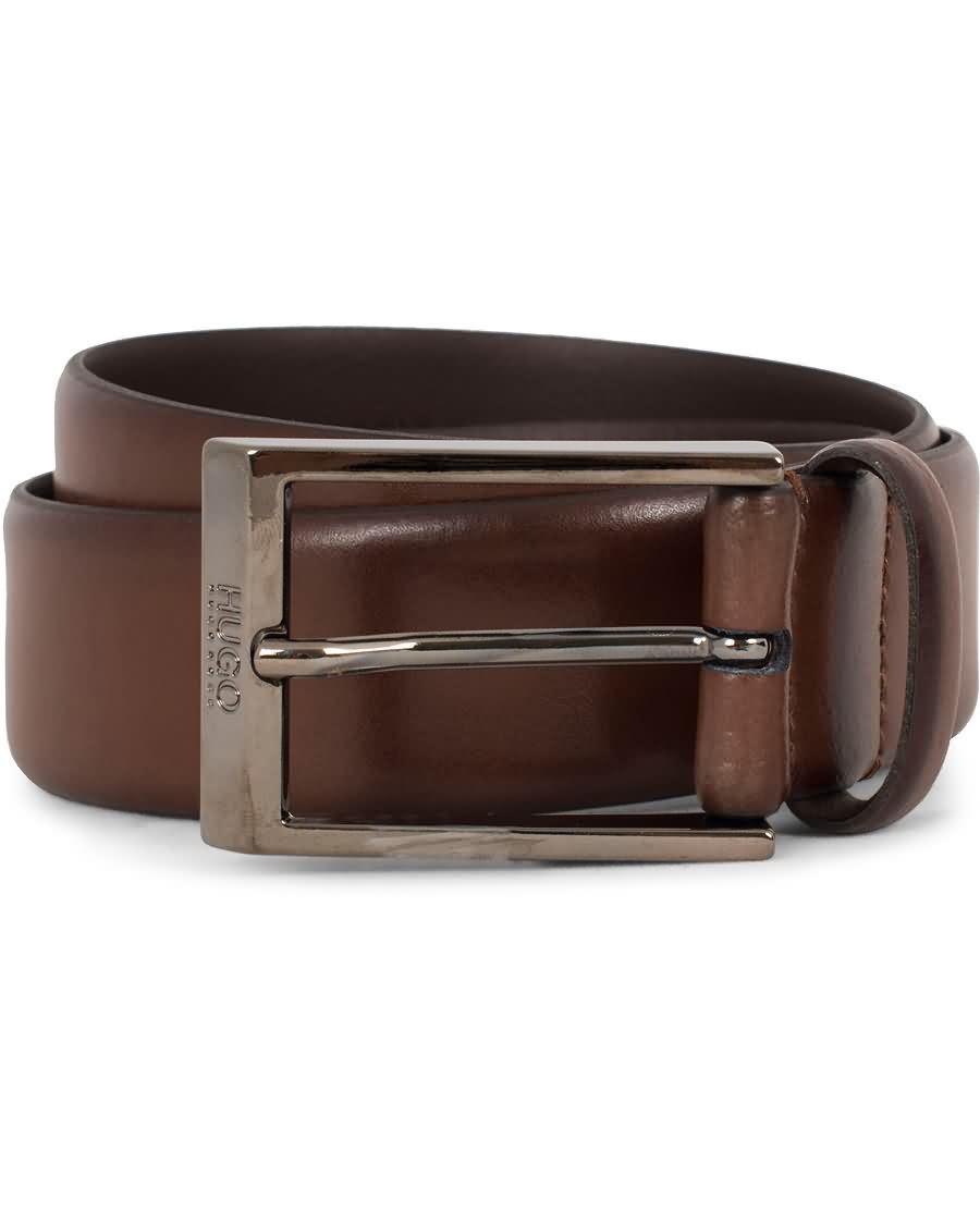 hugo c-gamal 3,5cm leather belt cognac 0zj1y